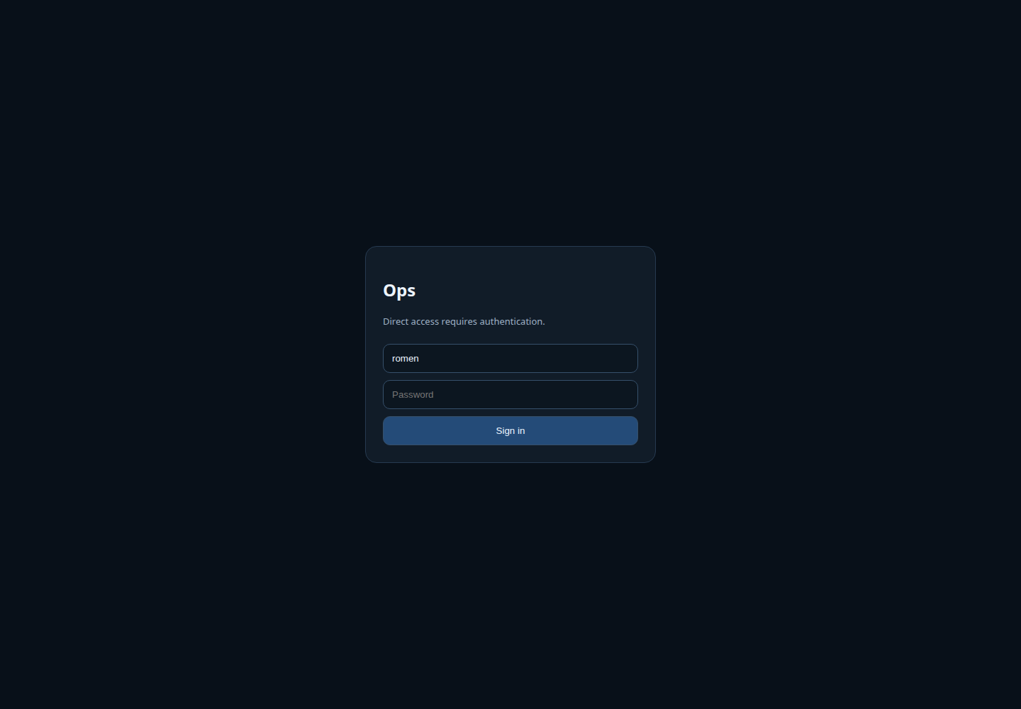 Production Ops authentication boundary
